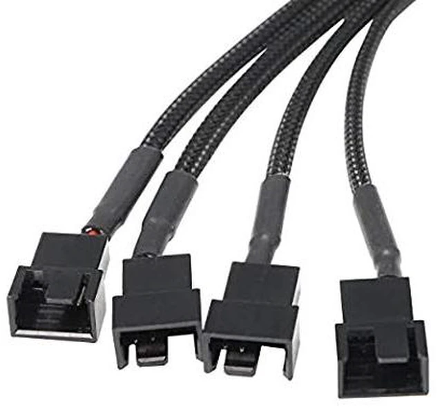Alt view image 9 of 14 - SATA to 3 Pin 4 Pin Fan Adapter,15pin SATA to 4 x 3 pin / 4 Pin 12V PC Case Fan Splitter Extension Power Cable Adapter-28cm-2pcs