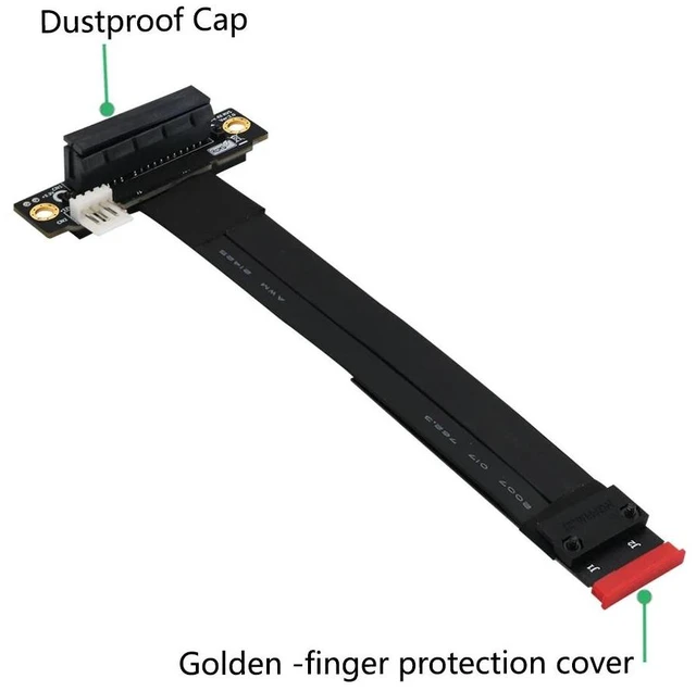 Alt view image 12 of 12 - Riser PCIe x4 3.0 Extension Cable PCI Express 4x To M.2 NVMe M Key 2230 2242 2260 2280 Riser Card Gen 3.0 Extender Cable 32G/bps