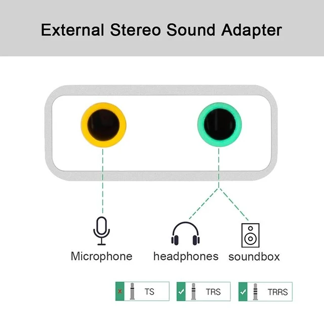 Alt view image 6 of 9 - 7.1 External Type C USB Sound Card for Macbook Pro Air, USB C to 3.5mm Audio Jack Headphone Mic Sound Adapter for PC, Smartphone