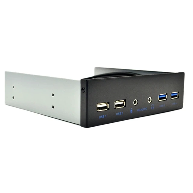 Alt view image 8 of 12 - 5.25 Inch Desktop Pc Case Internal Front Panel Usb Hub 2 Ports Usb 3.0 And 2 Ports Usb 2.0 With Hd Audio Port 20 Pin Connector