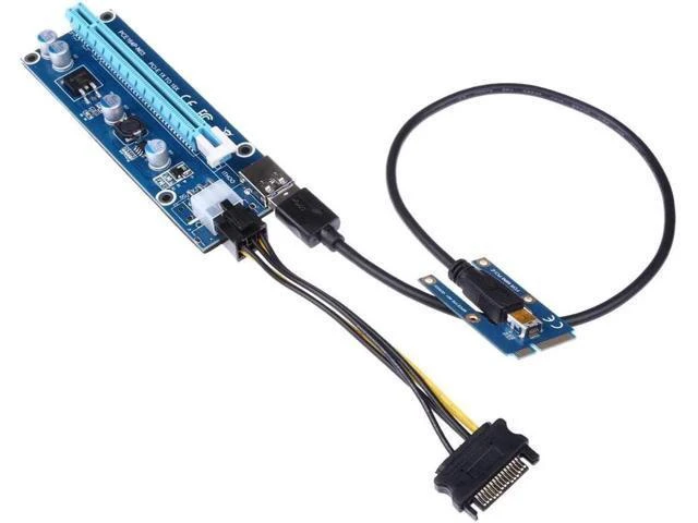 Alt view image 6 of 10 - 40cm MINI PCI-E USB 3.0 PCI-E Express 1x to16x Extender Riser Card Adapter SATA 6Pin Power cable for bitcoin mining