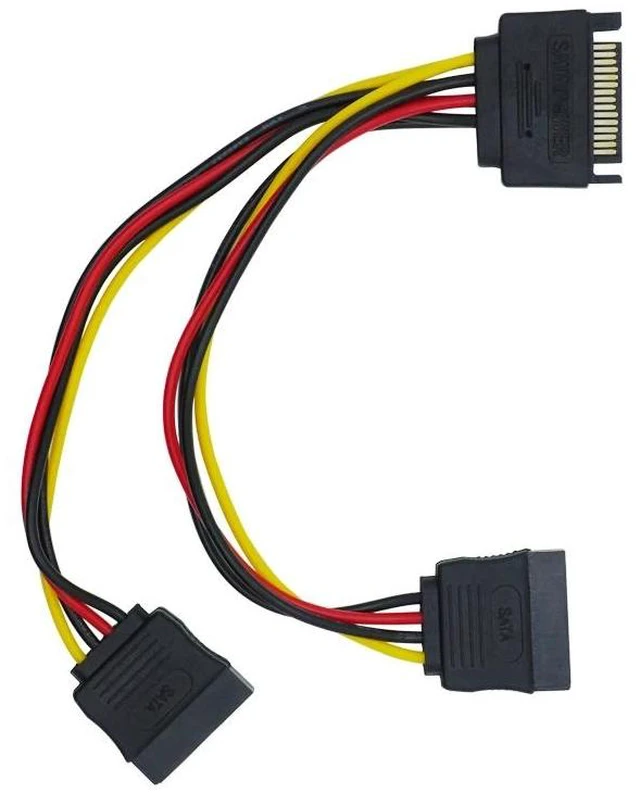 Alt view image 5 of 8 - 15Pin SATA Male To 2 15Pin Female Power Cable For HDD hard disk Drive HDD Splitter Connector 1 To 2 Extension Cable
