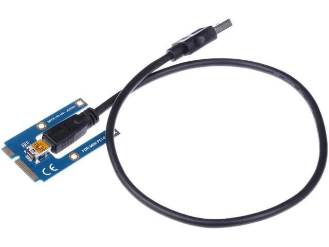 Alt view image 8 of 10 - 40cm MINI PCI-E USB 3.0 PCI-E Express 1x to16x Extender Riser Card Adapter SATA 6Pin Power cable for bitcoin mining