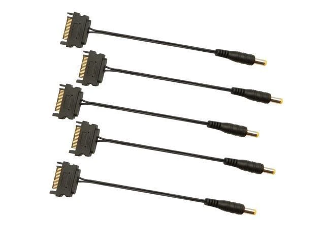 Alt view image 11 of 12 - 5Pcs 15Pin SATA to DC 5.5mm x 2.1mm Male Power Supply Adapter Cable LED Chassis Light Tape Controller Power Connection Cable for Computer LED Strips