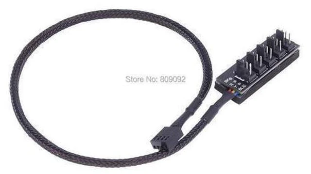 Alt view image 3 of 4 - Host Case PC Cooler CPU Fan Power Cable 1 Female to 5 Male 4Pin Socket Fan Hub Splitter Cable for 3Pin&4Pin PWM Cooling Fan