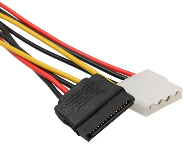 Alt view image 6 of 6 - Graphics Card Power Adapter Cable Dual SATA 15Pin Revolution 15Pin Female+4Pin Computer Power Graphics Power Supply Line