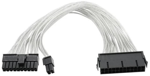 Alt view image 7 of 12 - 2pcs High quality Tin plating Copper Wire 24P ATX Power Supply Adapter Cable Connector 24pin extension cord 30cm