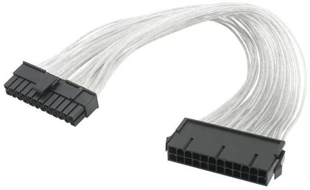 Alt view image 8 of 12 - 2pcs High quality Tin plating Copper Wire 24P ATX Power Supply Adapter Cable Connector 24pin extension cord 30cm
