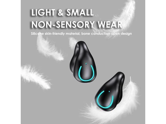 Alt view image 11 of 14 - Loluka Wireless Open Ear Clip Bone Conduction Headset Headphones Earbud Earphones Clip On Open Ear Earbuds Bone Conduction Ear Buds Head Set Earbuds Bone Conducting Headphones Induction Earphones