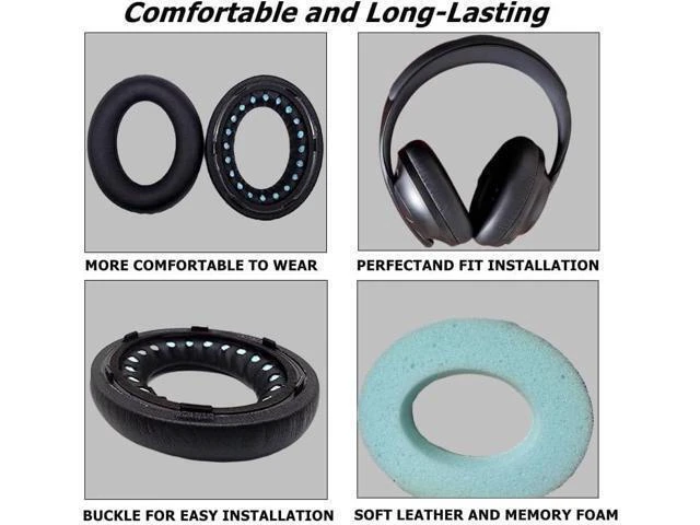 Alt view image 11 of 12 - Replacement Ear Pads Cushions Earpads Cover for 700 Noise-Cancelling NC700 Over Ear Headphones (Black)