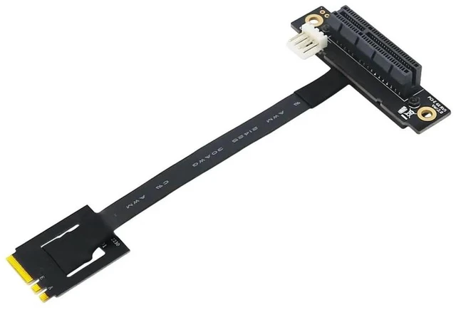 Alt view image 8 of 13 - Add On Card 270 Degree M.2 NGFF Dual Key A-E To PCI-E 4X Adapter Cable 4P FDD Power Connector M2 Key A/E to PCI Express X4 Riser
