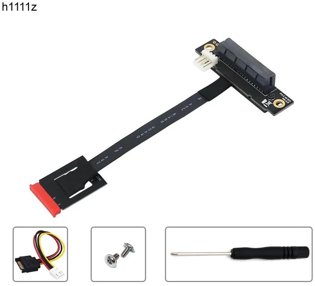 Alt view image 7 of 13 - Add On Card 270 Degree M.2 NGFF Dual Key A-E To PCI-E 4X Adapter Cable 4P FDD Power Connector M2 Key A/E to PCI Express X4 Riser