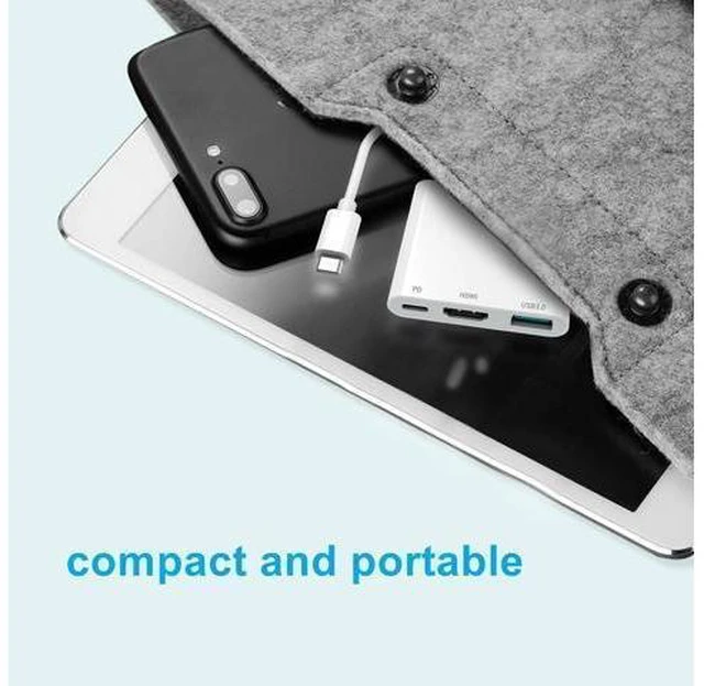 Alt view image 11 of 12 - USB-C Digital Av Multiport Adapter USB C to HDMI Adapter for iPhone 15/16 to TV Compatible with iPhone 16/15 Ipad pro Mackbook Pro