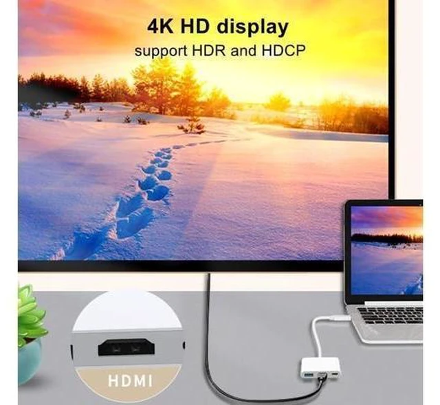 Alt view image 12 of 12 - USB-C Digital Av Multiport Adapter USB C to HDMI Adapter for iPhone 15/16 to TV Compatible with iPhone 16/15 Ipad pro Mackbook Pro