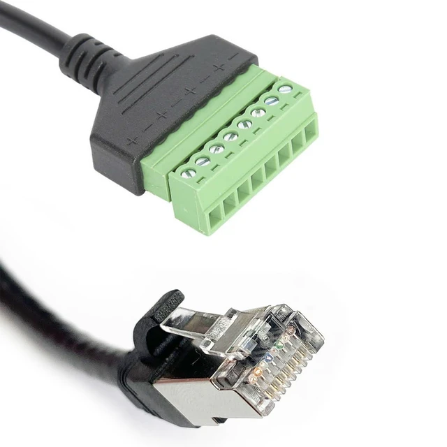 Alt view image 9 of 14 - 2Pcs RJ45 Male to 8 Pins Screw Terminal Block Adapter for Cat5 Cat6 Cat7 Ethernet Extender CCTV Digital Internet,RJ45 Male Plug to 8pins Terminal Ethernet Connector