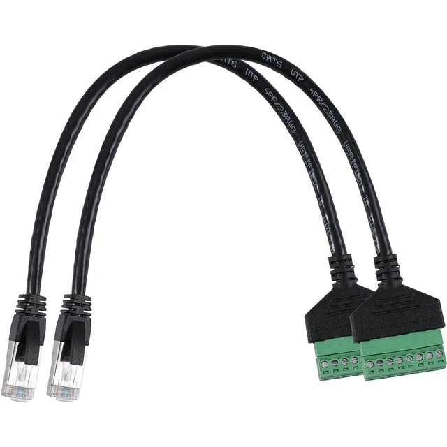 Alt view image 8 of 14 - 2Pcs RJ45 Male to 8 Pins Screw Terminal Block Adapter for Cat5 Cat6 Cat7 Ethernet Extender CCTV Digital Internet,RJ45 Male Plug to 8pins Terminal Ethernet Connector