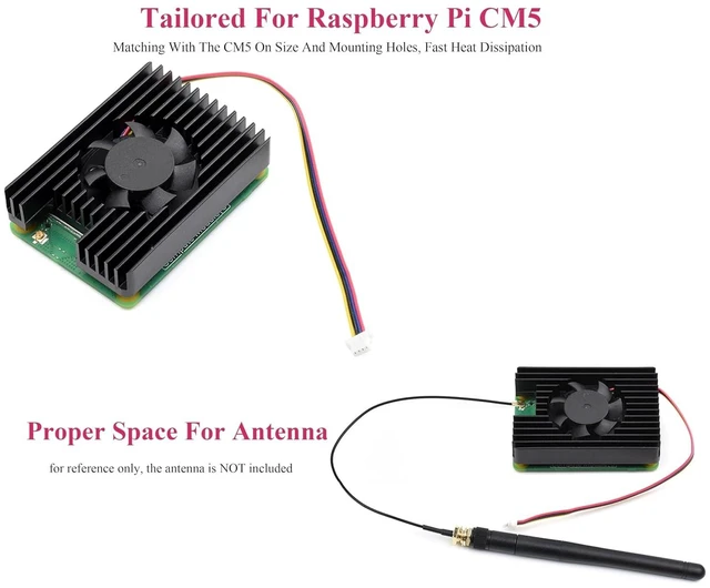 Alt view image 11 of 14 - Pi CM5 Cooler Cooling Fan, Dedicated All-in-One 3007 Cooling Fan Compatible with Raspberry Pi Compute Module 5, PWM Speed Adjustable, 5V Power Supply, with Thermal Tapes