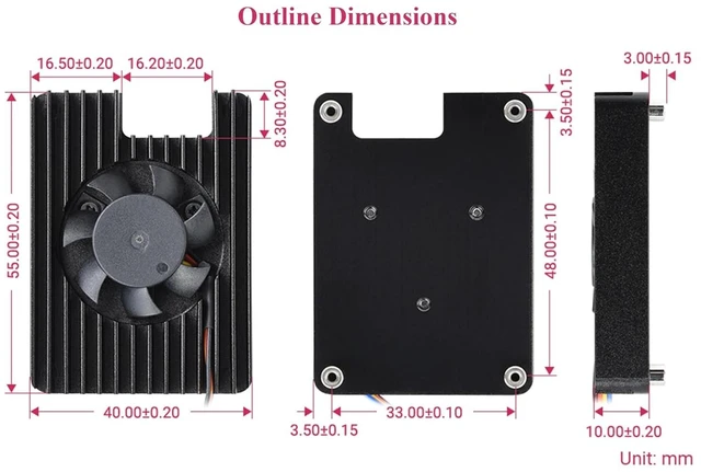 Alt view image 14 of 14 - Pi CM5 Cooler Cooling Fan, Dedicated All-in-One 3007 Cooling Fan Compatible with Raspberry Pi Compute Module 5, PWM Speed Adjustable, 5V Power Supply, with Thermal Tapes