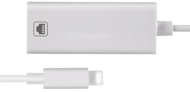 Alt view image 10 of 12 - 100Mbps Network Cable Adapter For Lightning to RJ45 Ethernet LAN Wired Overseas Travel Compact For iPhone/iPad Series