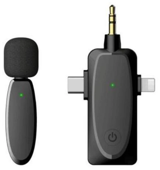 Alt view image 6 of 10 - 3 in 1 Wireless Lavalier Microphone with Audio Monitor Function Vlog Mic for Iphone Android Computer Camera