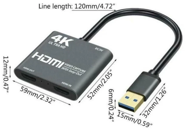 Alt view image 3 of 4 - 4K 1080P USB 3.0 To HD-compatible Video Audio Game Capture Card With Loop Out Full 1080p 60 Record Via DSLR Camcorder