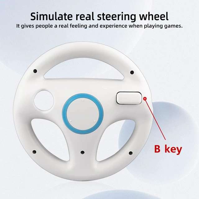 Alt view image 11 of 14 - Steering Wheel for Nintendo Wii and Wii U Remote Controller, 2 Pack Racing Wheels Games Accessories for Mario Kart (White)