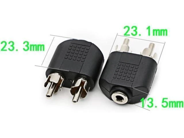 Alt view image 8 of 10 - 3.5mm to 2-RCA Audio Adapter - Nickel Plated 2 RCA Male to 3.5mm Stereo Female Connector Cable 4 Pack