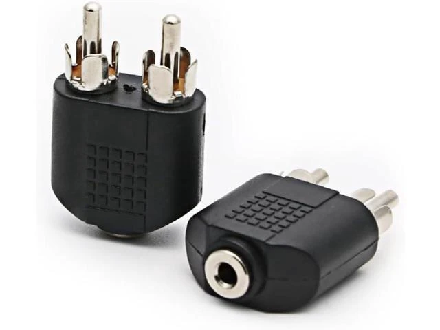 Alt view image 9 of 10 - 3.5mm to 2-RCA Audio Adapter - Nickel Plated 2 RCA Male to 3.5mm Stereo Female Connector Cable 4 Pack
