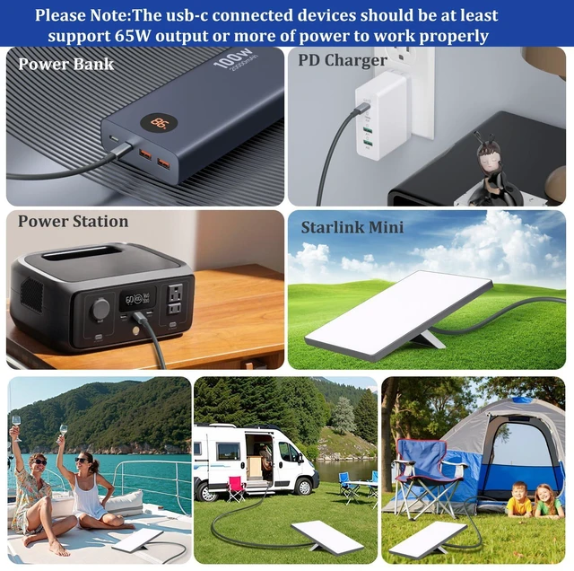 Alt view image 12 of 14 - Starlink Mini Cable 10FT, Starlink Mini USB-C to DC Power Cable Waterproof 18AWG USB Type-C to DC Power Cord for Starlinkmini Accessories Compatible with 65W+PD 20V Protocol Power Supply/Source (3M)