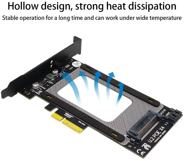 Alt view image 9 of 14 - Weastlinks U2 to PCI E Adapter Card Riser PCI Express 3.0 4X U.2 SFF-8639 Adapter PCIe U.2 SSD to PCI-E Card Support NVME U2 SSD