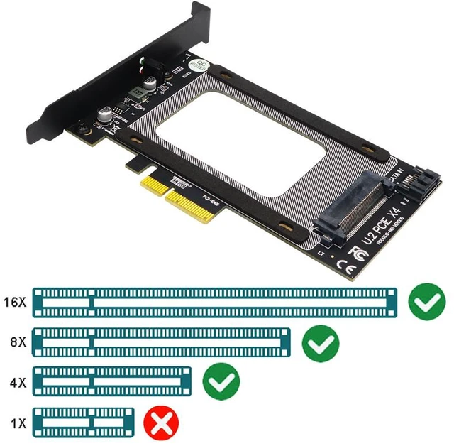 Alt view image 10 of 14 - Weastlinks U2 to PCI E Adapter Card Riser PCI Express 3.0 4X U.2 SFF-8639 Adapter PCIe U.2 SSD to PCI-E Card Support NVME U2 SSD