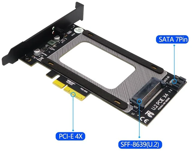 Alt view image 11 of 14 - Weastlinks U2 to PCI E Adapter Card Riser PCI Express 3.0 4X U.2 SFF-8639 Adapter PCIe U.2 SSD to PCI-E Card Support NVME U2 SSD