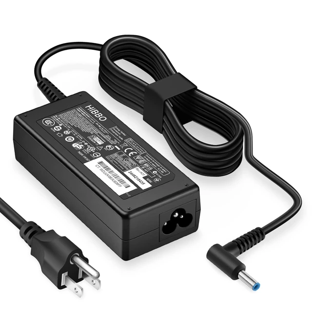 Alt view image 8 of 14 - Charger Compatible with HP Laptop Computer 65W 45W Smart Blue Tip Power Adapter
