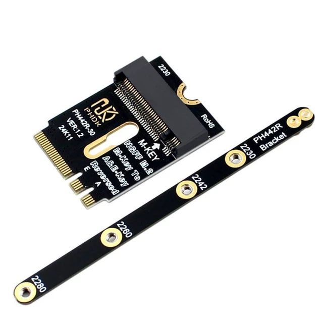 Alt view image 8 of 14 - M.2(A+E Key) 2230MM to NVME M-Key Extension Card Adapter for Motherboard NVME SSD Hard Drive Port Extension 2230/2242/2260/2280MM