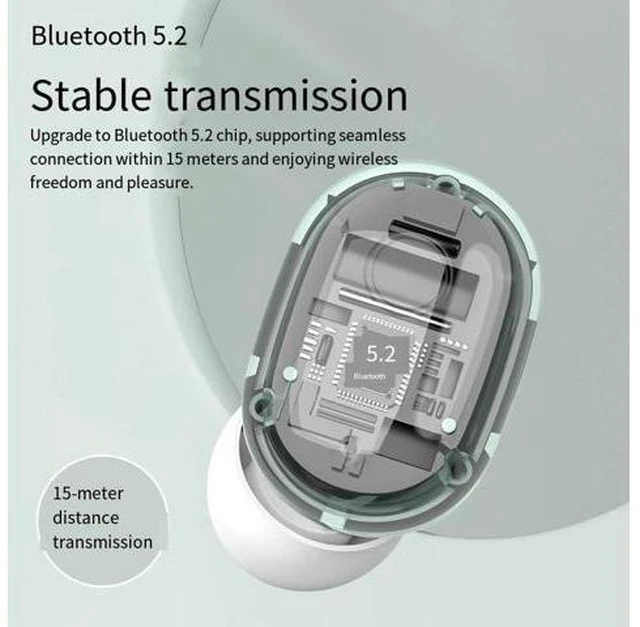 Alt view image 7 of 8 - The wireless in-ear E6S Bluetooth headphones are cute, noise-cancelling, sports, high-quality sound, long-lasting and suitable for smartphones