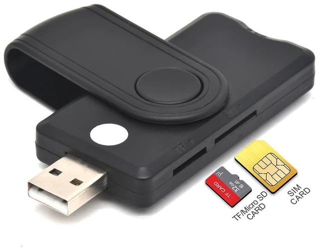 Alt view image 5 of 6 - USB2.0 All-in-One Smart Card Reader SIM SD TF ID IC Smart Card Reader External Card Reader Connector Adapter