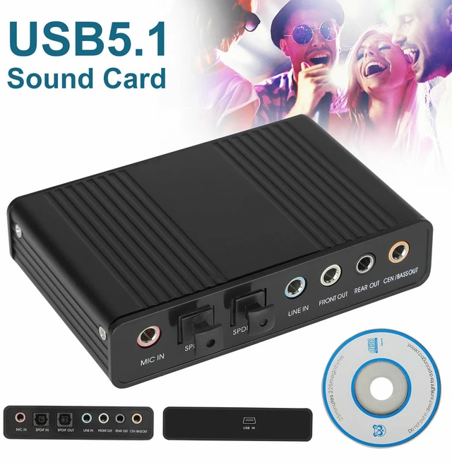 Alt view image 8 of 14 - 6 Channel 5.1 Optical SPDIF Sound Card USB Audio Output Adapter External for PC