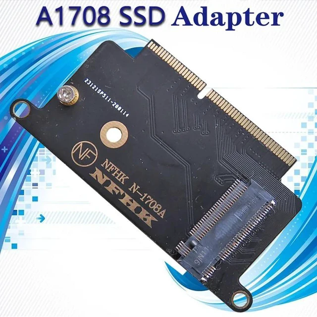 Alt view image 6 of 10 - NVME SSD Adapter for Apple Macbook A1708 Laptop NVMe PCIe M2 NGFF SSD to 2016 2017 Macbook Pro A1708 SSD Adapter Riser Card