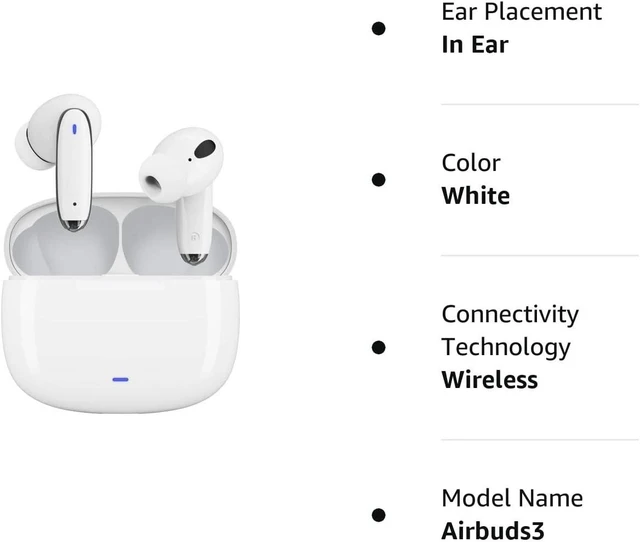 Alt view image 14 of 14 - OMK Wireless Earbuds Waterproof Headset Noise Cancelling Earphones Long Battery Bluetooth Headphones with Wireless Charging Case for iPhone Android (White)