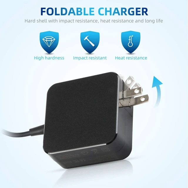 Alt view image 10 of 12 - 45W Type C Quick Charger for Asus Chromebook C302CA C302C C302 C101PA C101P C101 C213SA C213S C213 C523NA C523N C523 C214MA C214M C223NA C223N C423NA C204MA Flip Laptop Power Supply Adapter Cord