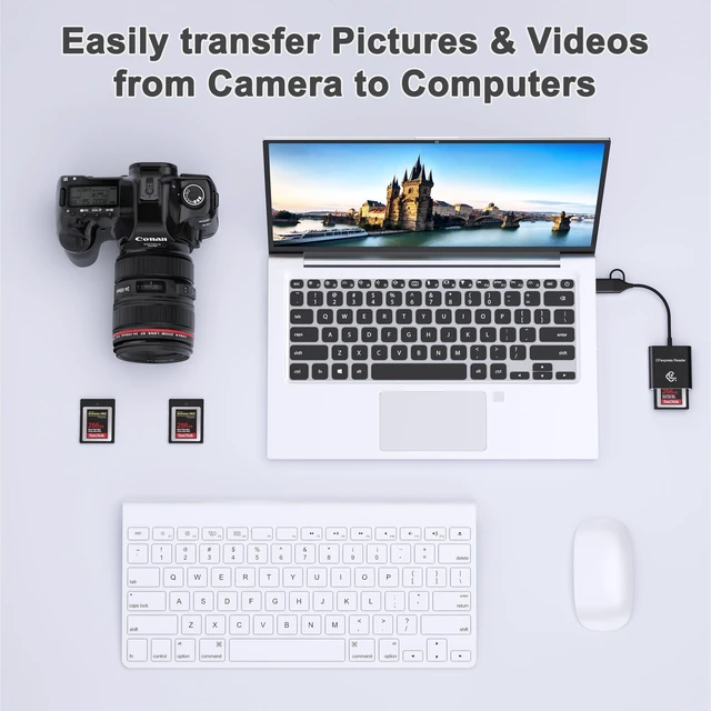Alt view image 10 of 10 - CF Express Type B Card Reader with USB 3.2 (Gen 2) 10Gbps, USB-C & USB-A 2-in-1 Type-B CFexpress Adapter, Compatible with Windows/Mac/Linux/Android, for PC, iPhone 16/15, Laptops, Tablets, Smartphones
