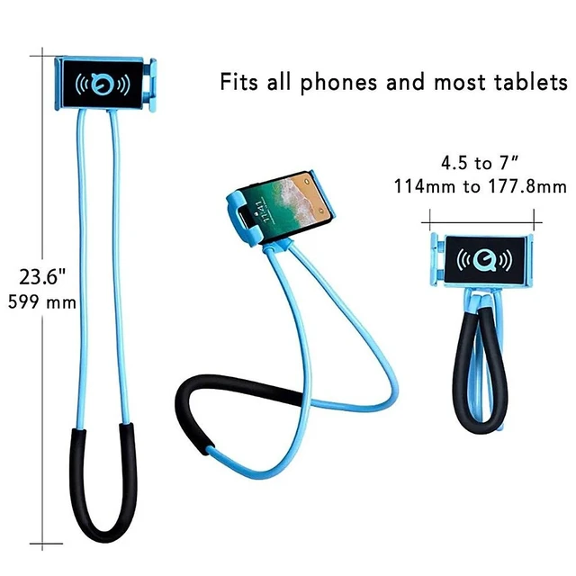Alt view image 9 of 12 - Phone Holder Neck Set Smartphone Tablet Mount Flexible Lazy Stand Mobile Phone Portable Supplies for Bed Table Car