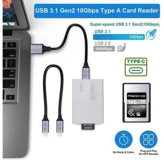 Alt view image 13 of 14 - USB3.1 Type-C USB3.0-A to CF Express Extension Card Reader for CFE Type-A Support CFA Memory Card