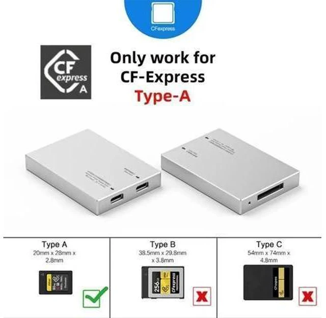 Alt view image 14 of 14 - USB3.1 Type-C USB3.0-A to CF Express Extension Card Reader for CFE Type-A Support CFA Memory Card