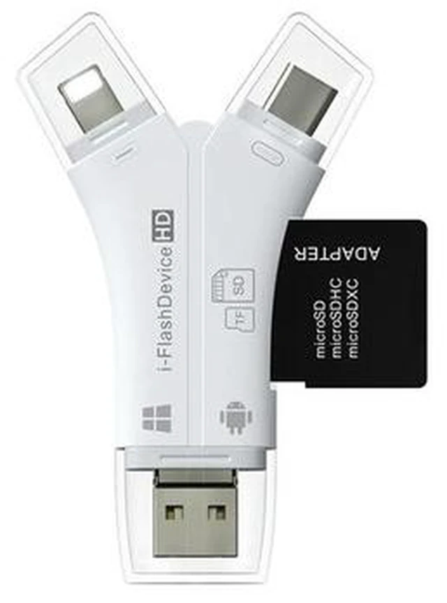 Alt view image 12 of 12 - Pattern 4 in 1 Tpe-c/Lightning/Micro USB/USB 2.0 Card Reader SD TF Card Reader For Android iPad/iPhone 7 plus OTG Reader