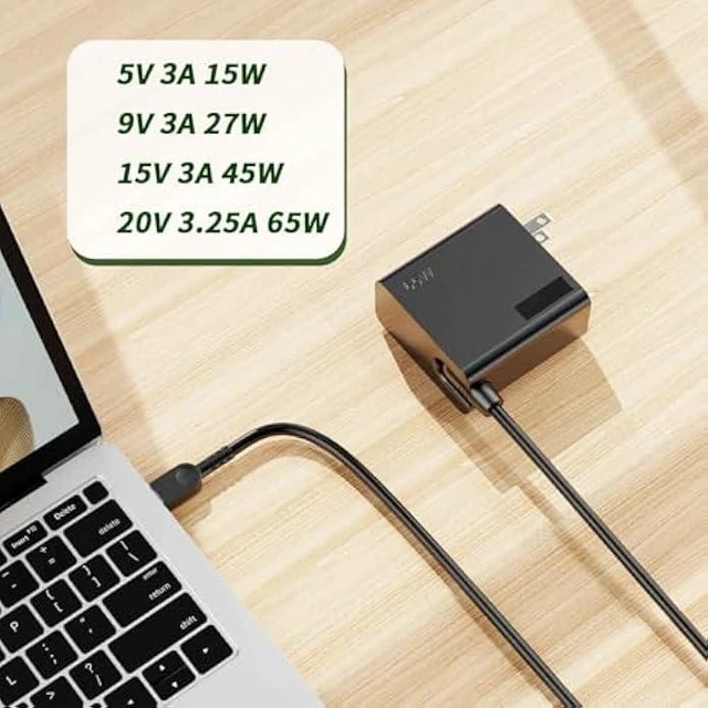 Alt view image 13 of 14 - 65W USB-C AC Laptop Charger Compatible with Lenovo ThinkPad T14 T15 E14 E15 X1 Carbon X13 Yoga Chromebook IdeaPad Power Supply Adapter