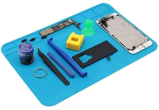 Alt view image 9 of 12 - Insulation Silicone Soldering Repair Mat Heat Resistant Work Pad for Mobile Phone PCB BGA Soldering Iron Repair Pad