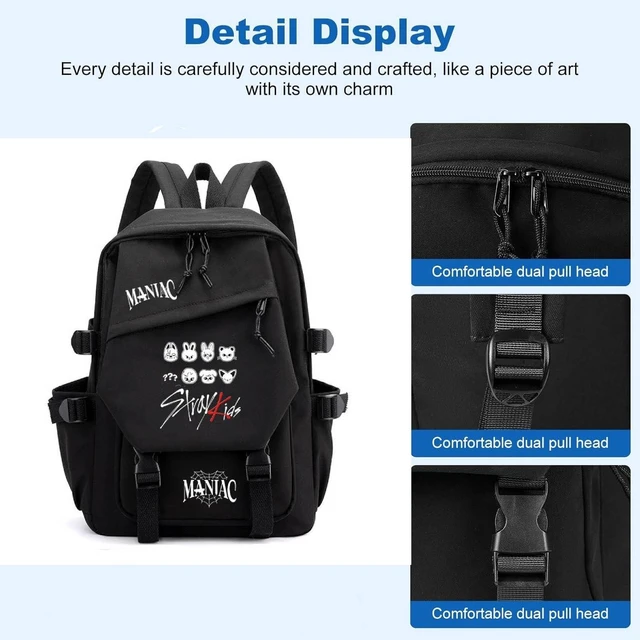 Alt view image 5 of 6 - AiHdcy Stray Backpack Skz Schoolbag Casual Travel Laptop Backpack for Stay Fans Gifts (Black3)