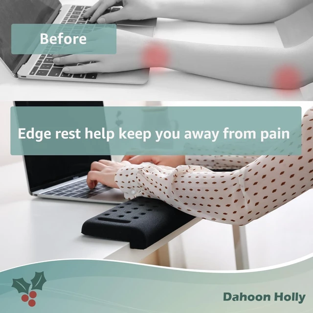 Alt view image 9 of 12 - L-Shaped Desk EdgeRest, 2-Piece Set, Plam & Wrist & Forearm & Elbow Comfort Support for Table or Desk Edge, Non-Slip, Memory Foam Padding, Ergonomic Design, Separate Design (11.8 * 3.9 inch)