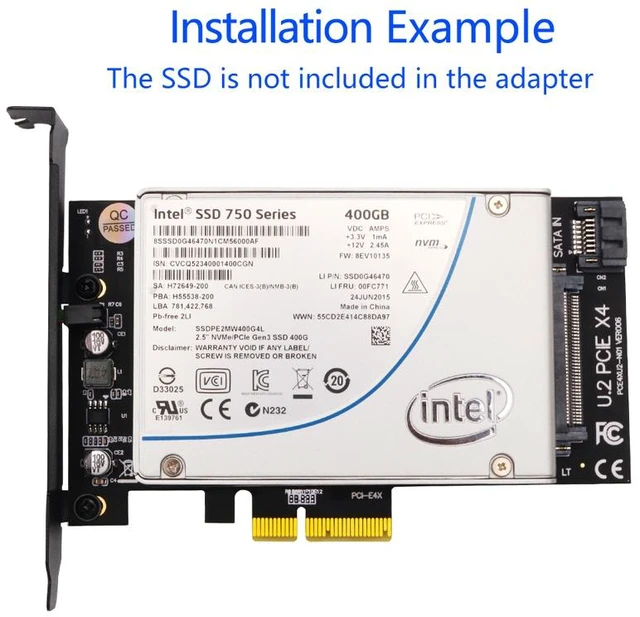 Alt view image 13 of 14 - Weastlinks U2 to PCI E Adapter Card Riser PCI Express 3.0 4X U.2 SFF-8639 Adapter PCIe U.2 SSD to PCI-E Card Support NVME U2 SSD